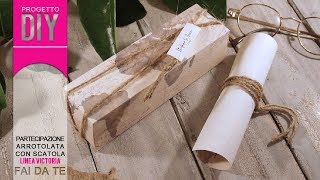 MATRIMONIO FAI DA TE Tutorial Partecipazione con scatola quotVictoriaquot  NOZZE DIY  Come Fare [upl. by Herbst]