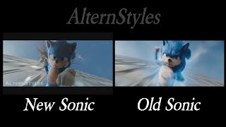 Sonic the Hedgehog Trailer 1 NEW vs OLD REDESIGN  COMPARATION I AlternMV [upl. by Hoisch]