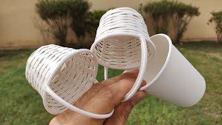 AWESOME BASKET FROM PAPER CUP  ASTONISHING DIY HANDMADE CRAFT  Paper Art  Best Display Ideas [upl. by Anoynek]