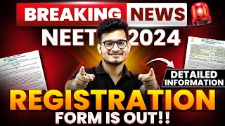 NEET 2024 NTA LATEST UPDATE 🚨 NEET Registration Application Form OUT 🚀 NEET2024 [upl. by Ednutey]