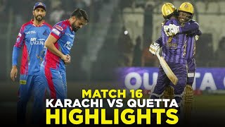 PSL 9  Full Highlights  Karachi Kings vs Quetta Gladiators  Match 16  M2A1A [upl. by Aihsenot]