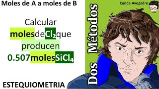 𝐌𝐨𝐥 𝐀−𝐌𝐨𝐥 𝐁 Calcular moles de Cl₂ que producen 0507 moles SiCl₄ [upl. by Merola]