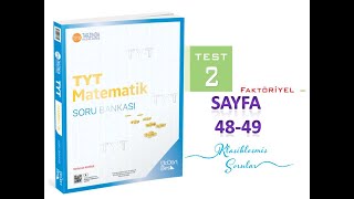 345 TYT MATEMATİK SAYFA 48 49 FAKTÖRİYEL TEST 2 [upl. by Caton]