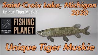 Fishing Planet Unique Tiger Muskie Guide 2020  SaintCroix Lake Michigan Outdated [upl. by Thorpe]