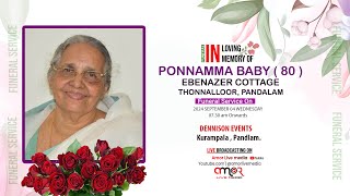 Funeral Service Of PONNAMMA BABY  80   EBENAZER COTTAGE  THONNALLOOR PANDALAM [upl. by Yadnil]