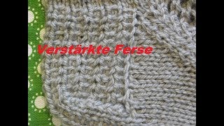 Verstärkte FerseFersenwand strickenMuster 124Stricken mit Nadelspiel [upl. by Eirolam337]