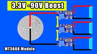 How to Make MT3608 DC DC Booster  3X MT3608  90 Volt Output [upl. by Negeam707]