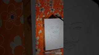 Bhagat Singh Drawing 🙂 drawing art outline sketch shorts [upl. by Nna]