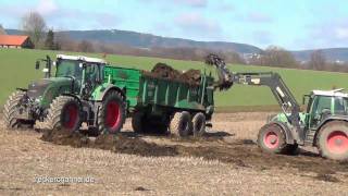 Miststreuen  Fendt 936 Vario  Tebbe  Fendt 818 Vario [upl. by Cypro504]