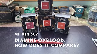 Diamine Oxblood How does it compare with Diamine Ancient Copper Writers Blood and Blood Orange [upl. by Porty]