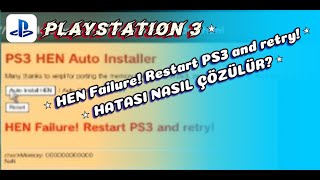 2024 ★ PLAYSTATION 3  HEN Failure Restart PS3 and retry Hatası Nasıl Çözülür ★ PS3 [upl. by Ynes528]