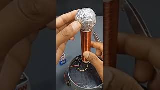 mini tesla coil diy⚡⚡⚡⚡ wireless power transmission project ⚡⚡👌👌👌🤟🤟🤟shorts video [upl. by Hogle]