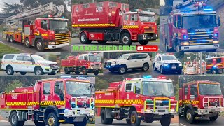 RARE  20 TRUCKS FRV  CFA  Tankers LP47 HL amp MORE  Responding Code 1  Shed Fire Keilor [upl. by Tracy]