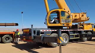 Gantry track loading with Xcmg Crane 70 tons At neom project KSA neomcity [upl. by Ecnadnak]