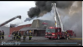 Detroit Fire Department  Fully involved Grocery Store 3rd Alarm Fire [upl. by Ardnaiek390]