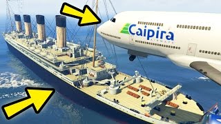 GTA 5 Mods quotCAN AN AIRPLANE LAND ON THE TITANICquot GTA 5 Funny Moments Airplane Crashes Titanic [upl. by Demona]