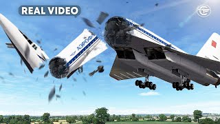 Disintegrating in MidAir  Deadly Competition Between Concorde and Tupolev With Real Video [upl. by Nirual324]