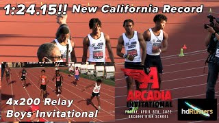 2022 TF  Arcadia Invite  4x200 Relay Boys Invite [upl. by Dorie125]