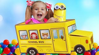 Wheels On The Bus with Diana  Nursery Rhymes amp Kids Songs [upl. by Yvel567]