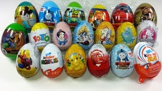 19 Surprise Eggs Unboxing Zaini Eggs Kinder Surprise Cars 2 Thomas Toy Story [upl. by Joel]