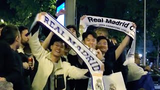 Celebración de los aficionados del Real Madrid tras ganar la Liga [upl. by Farwell]