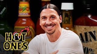 Zlatan Ibrahimović Gets Slide Tackled By Spicy Wings  Hot Ones [upl. by Sivrup]