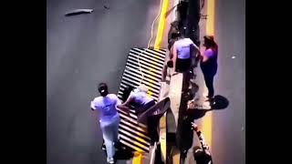 Protestors quickly realised blocking the road was a bad idea FunnyVideos viralshorts [upl. by Josey388]