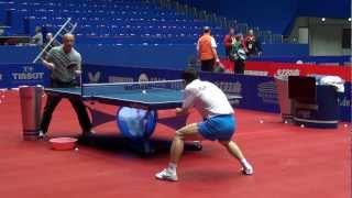 Zhang Jike practising multiball at the WTTC in Dortmund [upl. by Carney318]