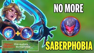 EASILY COUNTER THE FEAR OF SABERPHOBIA USING EUDORA  Top 1 Global Eudora Best Build  Mlbb [upl. by Arevle]