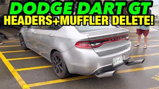 2015 Dodge Dart GT 24L Dual Exhaust w HEADERS amp MUFFLER DELETE [upl. by Cilla]