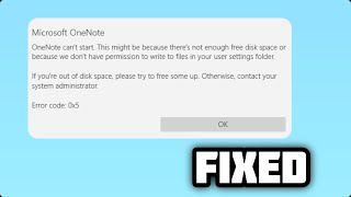 FIXED OneNote app error code 0x5 [upl. by Seldon168]