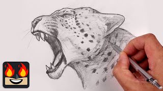 How To Draw a Leopard  Sketch Tutorial [upl. by Kostman]