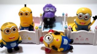 Jumping On the Bed  5 Little Minions Jumping Nursery Rhymes song video for kids [upl. by Sad500]