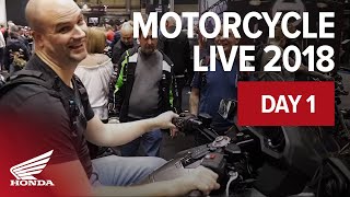 Check out the Honda Stand at Motorcycle Live 2018  Day 1 [upl. by Adel]