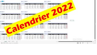 Calendrier 2022 sur excel [upl. by Ranique]