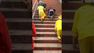 Devotional Walk on Knees to Tirupati Balaji  60Second Pilgrimage [upl. by Alekehs]