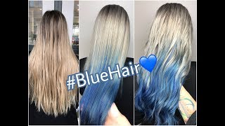 BALAYAGE  BABYLIGHTS  DIPDYE  Haartutorial in Silver mit blauen Spitzen [upl. by Wilmer]