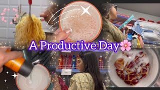 Productive Day🌸🍛Aesthetic Vlog IndianCooking🫕Cleaning🧹Shopping🛍️productiveday vlog [upl. by Aetnahs]