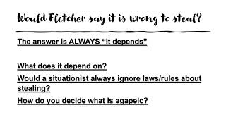 Fletchers Situation Ethics applied to theft AQA A level Religious Studies RS Ethics [upl. by Wildon550]