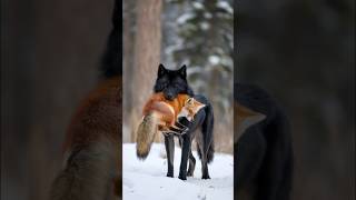 Black wolf vs Red foxlynxBadger [upl. by Navoj]