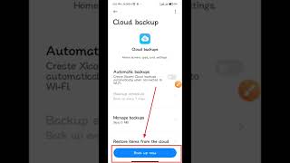 backup xiaomi cloud Home Screen Apps and System Setting  Backup Xiaomi to Mi Cloud [upl. by Kyla]