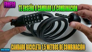 ⭐⭐Foneso  Candado bicicleta 15 metros de combinación y cambio de combinación [upl. by Evelin]