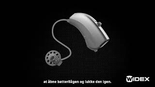 Tænd og sluk af batteridrevet høreapparat BTE og RIC  Widex hearing aids [upl. by Nosniv]