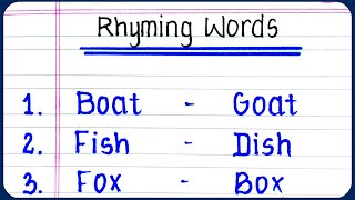 10 rhyming words in english for kids  10 Rhyming Words in English  Rhyming words [upl. by Aihsekat]