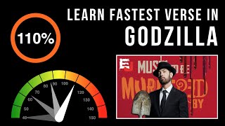 Learn Eminems Fastest Verse In Godzilla Slowed Down  Scrolling Lyrics  GodzillaChallenge [upl. by Ferriter792]