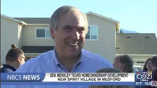 Sen Merkley tours new homeownership development in Medford [upl. by Ennovihs159]