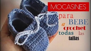 MOCASINES para bebe a CROCHET  TODAS LAS TALLAS   zurdo [upl. by Dahlstrom]