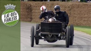 1905 Darracq 200HP land speed record car seriously sideways at Goodwood [upl. by Silden643]