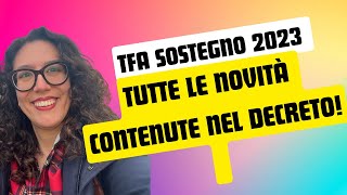 TFA SOSTEGNO 2023 NESSUN ACCESSO DIRETTO Tutte le info [upl. by Alitta126]