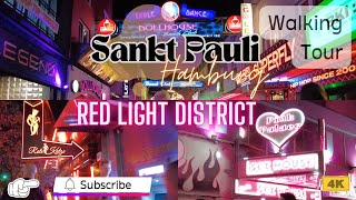 Sankt Pauli Hamburg Red Light District Reeperbahn Nightlife Walking Tour 4k Germany [upl. by Lashondra]